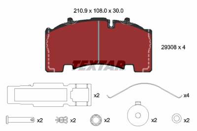 TEXTAR Brake pad for disc brake (cargo)