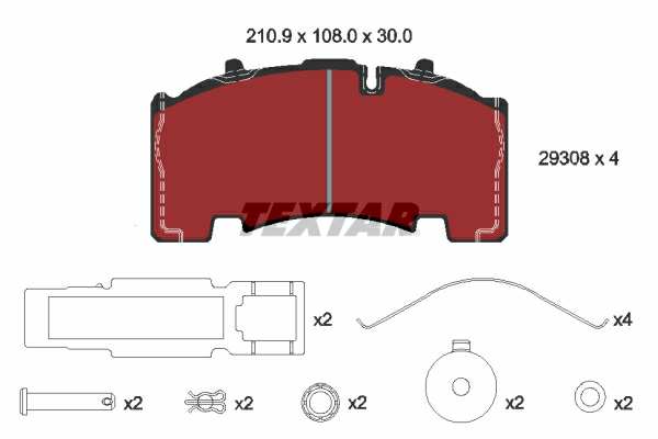 TEXTAR Bremsbelag für Scheibenbremsen (LKW) 10854521 Set
Dicke/Stärke [mm]: 32, Breite [mm]: 210, Höhe [mm]: 106, Verschleißwarnkontakt: für Verschleißwarnanzeiger vorbereitet, Ergänzungsartikel/Ergänzende Info: mit Zubehör 1.