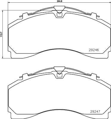 TEXTAR Bremsbelag für Scheibenbremsen (LKW) 10854643 Set
Breite [mm]: 244,6, Höhe [mm]: 113,7, Dicke/Stärke [mm]: 35, Verschleißwarnkontakt: für Verschleißwarnanzeiger vorbereitet, Ergänzungsartikel/Ergänzende Info: mit Zubehör, WVA-Nummer: 29246, Version: ProTecS ®, Bremssystem: Knorr SM7 1.