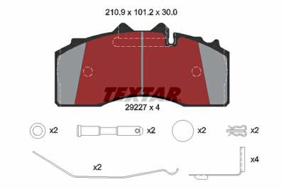 TEXTAR Bremsbelag für Scheibenbremsen (LKW)