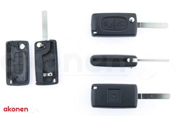 AKONEN Key shells 10208847 Citroen, with key stalks, 2 button: Opening/closing button - LOOKING BOOK OPENING, Electronics and batteries! Without logo/brand!
Required appliance battery: CR 1620, Supplementary Article/Info 2: without electronics, Version: 004CT003, Number of control buttons: 2, Car key function: with locking button, with unlocking button, Key Blank Profile ID: VA2