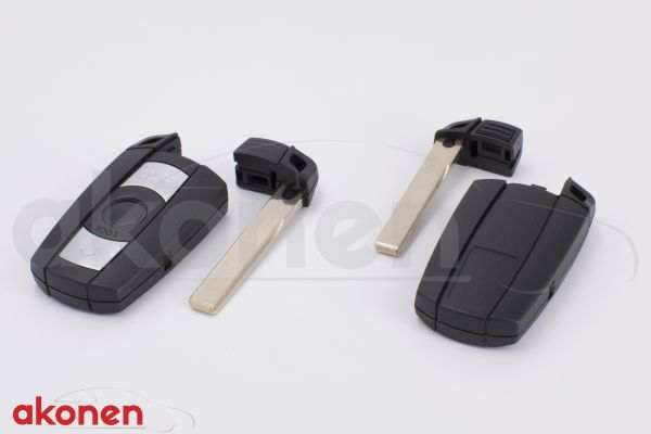 AKONEN Key shells 10208832 BMW with key stems, 3 buttons: Opening/Closing button - LOOKING BOOK OPENING, Electronics and batteries! Without logo/brand!
Required appliance battery: Button Cell, Supplementary Article/Info 2: without electronics, Version: 004BM005, Number of control buttons: 3, Car key function: with locking button, with unlocking button, with luggage compartment unlocking button, Key Blank Profile ID: HU92