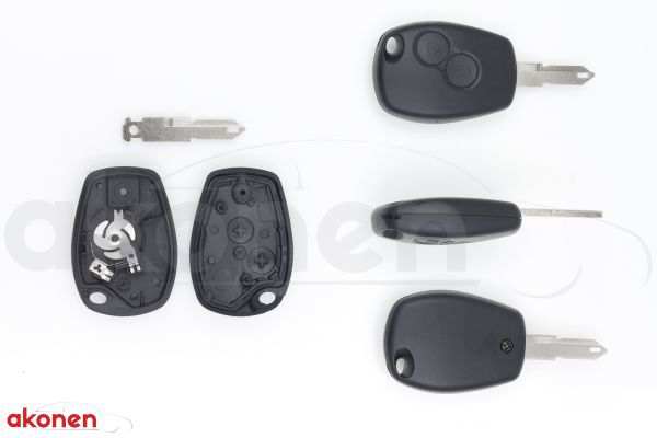 AKONEN Key shells 10208995 Dacia, with key stalks, 2 button: Opening/closing button, no electronics and element! Without logo/brand!
Required appliance battery: CR 1620, Supplementary Article/Info 2: without electronics, Version: 004RN009, Number of control buttons: 2, Car key function: with locking button, with unlocking button, Key Blank Profile ID: NE73