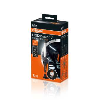 OSRAM Montagelampe 11210456 LED -Inspektionslampe, Pocket Pro400, 3,7 V, 9,62W, Weiß, 6000k, 400 lm, 1pcs/Box,
Lampenart: LED, Spannung [V]: 3,7, Nennleistung [W]: 9,62, Lichtstrom [lm]: 400, Farbtemperatur [K]: 6000, Gesamthöhe [mm]: 55, Gesamtbreite [mm]: 100, Gesamtlänge [mm]: 215, Batterie: Li-Ionen-Akku 1.