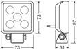 OSRAM Arbeitsscheinwerfer 11210446 LED. Light Bar Vx. Cube VX70-WD. Befestigungsmodus: Verschraubt. 12/200V. 24W. 6000k. 550 lm.
Lampenart: LED, Nennspannung [V]: 12, 24, Nennleistung [W]: 8, erfüllt ECE-Norm: R10, Montageart: geschraubt 3.