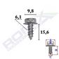 ROMIX Karosserieschraube 11214983 Toyota, Lexus, Länge: 15,6 mm, Durchmesser: 9,8 mm, Chrom, 10 Stcs/Pack 2.