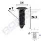 ROMIX Carpet fastener 11214851 BMW, length: 26.8mm, diameter: 14mm, bore size: 7mm, black, 10pcs/pack 2.