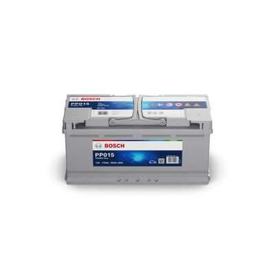 BOSCH Battery 11179809 Voltage [V]: 12, Battery Capacity [Ah]: 110, Cold-test Current, EN [A]: 850, Length [mm]: 412, Width [mm]: 175, Height [mm]: 219, Post Positions: 0, Hold-down Type: B03, Terminal Type: 1
Voltage [V]: 12, Battery Capacity [Ah]: 110, Cold-test Current, DIN [A]: 950, Length [mm]: 394, Width [mm]: 175, Height [mm]: 190, Hold-down Type: B13, Terminal Type: 1 1.