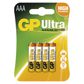 GP BATTERIES Batterie 10771109 GP Item Ultra LR03 4BL, GP Ultra Alkali Artikel AAA 4DB/Blister, Mikro -Ceruza AAA, 1,5 V 3.