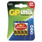 GP BATTERIES Batterie 124840 GP Item Ultra Plus LR03 4BL, GP Ultra Plus alkalische Batterie AAA 4DB/Blister, Ultra Plus -Mikro -Ceruza -Element AAA, 1,5 V 3.