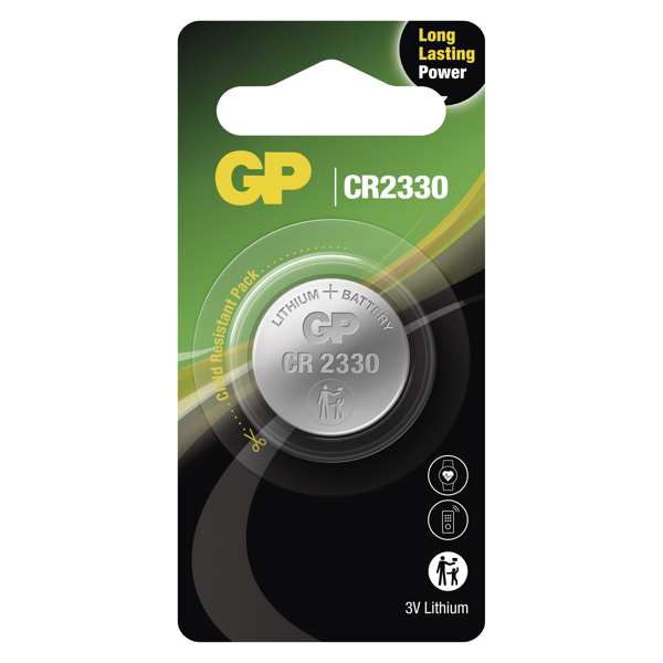 GP BATTERIES Batterie 11234530 GP -Taste Element CR2330 1BL, GP Lithium -Taste -Element CR2330 1PCS/Blister, 3V, Abmessungen: 23,0 × 3,0 mm