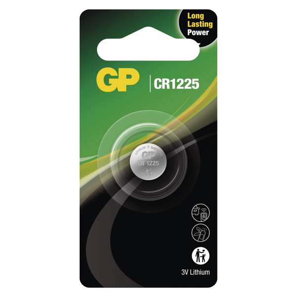 GP BATTERIES Batterie 11234526 GP -Taste Element CR1225 1BL, GP Lithium -Taste -Element CR1225 1PCS/Blister, 3V, Abmessungen: 12,5 × 2,5 mm