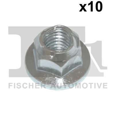 FA1 Auspuffsicherungsmutter 11236447 10pcs Pack, M8x1.25
Schlüsselweite: 11 mm, Gewindemaß: M8x1,25, Ergänzungsartikel/Ergänzende Info 2: mit Flansch, Schrauben-/Mutternausführung: selbstsichernde Mutter, Oberfläche: verzinkt