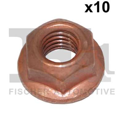 FA1 Auspuffsicherungsmutter 11236491 10pcs Pack, M8x1.25
Schlüsselweite: 13 mm, Gewindemaß: M8x1,25, Oberfläche: kupferbeschichtet, Ergänzungsartikel/Ergänzende Info 2: mit Flansch, Flanschdurchmesser [mm]: 17