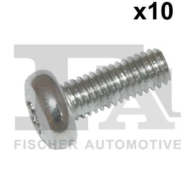 FA1 Nachrüstsatz, Klimaanlage 11236209 10pcs Pack, M6x1.0x16, 6 Kleiderbügel interne Turx
Länge [mm]: 16, Gewindemaß: M6x1,0, Schlüsselweite: T30, Schraubenkopf-/Mutternprofil: Innen-Torx, DIN-Normen (Schrauben): DIN 7985 (Linsenschrauben mit Kreuzschlitz), wahlweise: