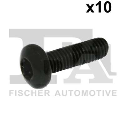 FA1 Nachrüstsatz, Klimaanlage 11236187 10pcs Pack, M6x1.0x20, 6 Kleiderbügel interne Turx
Länge [mm]: 20, Gewindemaß: M6x1,0, Schlüsselweite: T30, Schraubenkopf-/Mutternprofil: Innen-Torx