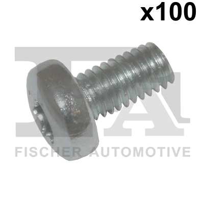FA1 Nachrüstsatz, Klimaanlage 11236200 100pcs -Paket, M6x1.0x12, 6 Hanger Interior TORX
Länge [mm]: 12, Gewindemaß: M6x1,0, Schlüsselweite: T30, Schraubenkopf-/Mutternprofil: Innen-Torx, DIN-Normen (Schrauben): DIN 7985 (Linsenschrauben mit Kreuzschlitz)