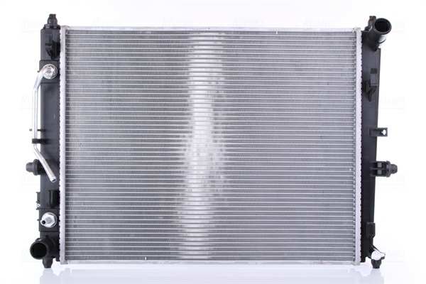 NISSENS Radiator 11243493 Cooling fins material: Aluminium, Core Depth [mm]: 25, Core Length [mm]: 550, Core Width [mm]: 437, Radiator type: Brazed cooling fins, Supplementary Article/Supplementary Info: with oil cooler, Water Tank Material (radiator): Plastic 1.