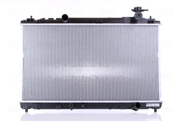 NISSENS Radiator 11243498 Cooling fins material: Aluminium, Core Depth [mm]: 26, Core Length [mm]: 400, Core Width [mm]: 726, Inlet O [mm]: 34, Outlet O [mm]: 34, Radiator type: Brazed cooling fins, Supplementary Article/Info 2: without cap, without expansion tank, Supplementary Article/Supplementary Info: with gaskets/seals, Water Tank Material (radiator): Plastic 1.