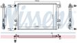 NISSENS Radiator 11243521 Cooling fins material: Aluminium, Core Depth [mm]: 16, Core Length [mm]: 623, Core Width [mm]: 411, Inlet O [mm]: 22, Outlet O [mm]: 22, Radiator type: Brazed cooling fins, Supplementary Article/Info 2: without expansion tank, Supplementary Article/Supplementary Info: without gasket/seal, Water Tank Material (radiator): Plastic 2.