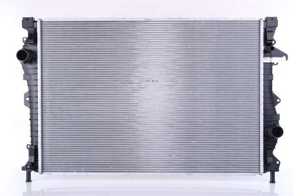 NISSENS Radiator 11243496 Cooling fins material: Aluminium, Core Depth [mm]: 16, Core Length [mm]: 670, Core Width [mm]: 467, Inlet O [mm]: 38, Outlet O [mm]: 38, Radiator type: Brazed cooling fins, Supplementary Article/Info 2: without expansion tank, Supplementary Article/Supplementary Info: without gasket/seal, Water Tank Material (radiator): Plastic 1.