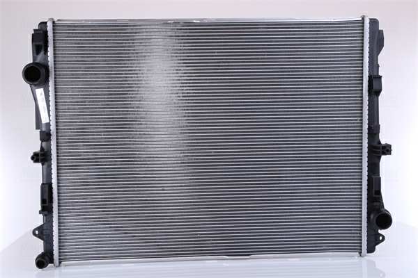 NISSENS Radiator 11243467 Cooling fins material: Aluminium, Core Depth [mm]: 26, Core Length [mm]: 640, Core Width [mm]: 498, Inlet O [mm]: 38,5, Outlet O [mm]: 38,5, Radiator type: Brazed cooling fins, Supplementary Article/Info 2: without cap, without expansion tank, Supplementary Article/Supplementary Info: with gaskets/seals, Water Tank Material (radiator): Plastic 1.