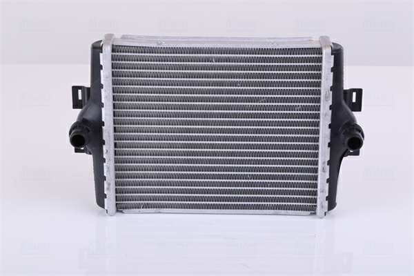 NISSENS Radiator 11243463 Cooling fins material: Aluminium, Core Depth [mm]: 26, Core Length [mm]: 185, Core Width [mm]: 156, Inlet O [mm]: 16,3, Outlet O [mm]: 16,3, Radiator type: Brazed cooling fins, Supplementary Article/Info 2: without cap, without expansion tank, Supplementary Article/Supplementary Info: with gaskets/seals, Water Tank Material (radiator): Plastic 1.