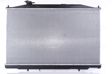 NISSENS Radiator 11243499 Cooling fins material: Aluminium, Core Depth [mm]: 16, Core Length [mm]: 450, Core Width [mm]: 768, Inlet O [mm]: 33, Outlet O [mm]: 33, Radiator type: Brazed cooling fins, Supplementary Article/Info 2: without expansion tank, Supplementary Article/Supplementary Info: with oil cooler, with gaskets/seals, Water Tank Material (radiator): Plastic 3.