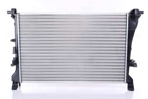 NISSENS Radiator 11243511 Cooling fins material: Aluminium, Core Depth [mm]: 18, Core Length [mm]: 620, Core Width [mm]: 416, Inlet O [mm]: 35, Outlet O [mm]: 38,5, Radiator type: Mechanically jointed cooling fins, Supplementary Article/Info 2: without cap, without expansion tank, Supplementary Article/Supplementary Info: with gaskets/seals, Water Tank Material (radiator): Plastic 1.