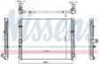 NISSENS Radiator 11243501 Cooling fins material: Aluminium, Core Depth [mm]: 22, Core Length [mm]: 615, Core Width [mm]: 501, Inlet O [mm]: 38,5, Outlet O [mm]: 38,5, Radiator type: Brazed cooling fins, Supplementary Article/Info 2: without cap, without expansion tank, Supplementary Article/Supplementary Info: with gaskets/seals, Water Tank Material (radiator): Plastic 5.
