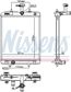 NISSENS Radiator 11243470 Cooling fins material: Aluminium, Core Depth [mm]: 26, Core Length [mm]: 375, Core Width [mm]: 327, Inlet O [mm]: 28,5, Outlet O [mm]: 28,5, Radiator type: Brazed cooling fins, Supplementary Article/Info 2: without expansion tank, Supplementary Article/Supplementary Info: without gasket/seal, Water Tank Material (radiator): Plastic 5.