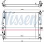 NISSENS Radiator 11243493 Cooling fins material: Aluminium, Core Depth [mm]: 25, Core Length [mm]: 550, Core Width [mm]: 437, Radiator type: Brazed cooling fins, Supplementary Article/Supplementary Info: with oil cooler, Water Tank Material (radiator): Plastic 5.