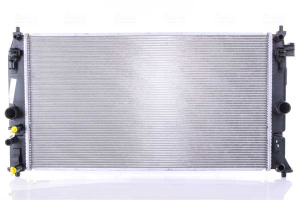 NISSENS Radiator 11243483 Cooling fins material: Aluminium, Core Depth [mm]: 16, Core Length [mm]: 675, Core Width [mm]: 376, Inlet O [mm]: 34, Outlet O [mm]: 34, Radiator type: Brazed cooling fins, Supplementary Article/Info 2: without expansion tank, Supplementary Article/Supplementary Info: without gasket/seal, Water Tank Material (radiator): Plastic 1.