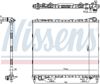 NISSENS Radiator 11243509 Cooling fins material: Aluminium, Core Depth [mm]: 26, Core Length [mm]: 580, Core Width [mm]: 734, Inlet O [mm]: 38,5, Outlet O [mm]: 38,5, Radiator type: Brazed cooling fins, Supplementary Article/Info 2: without cap, without expansion tank, Supplementary Article/Supplementary Info: with gaskets/seals, Water Tank Material (radiator): Plastic 6.
