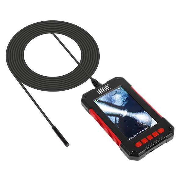 SEALEY Cordless Inspection Camera 11246697 It is recommended to purchase the Unix article number 348169 as well! Tablet display: 110mm LCD 5.5mm camera, brightness, with digital zoom and image rotation control, 2600mAh Lithium battery with USB charger, SD card not included, the set includes a 45° mirror, hook and magnetic receiver, cable length. : 2 m