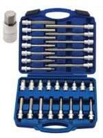 A.Z. MEISTERTEILE Bit socket kit 11247263 "1/2""
30 screwdriver socket set
9x 55 mm
5 - 6 - 7 - 8 - 10 - 12 - 14 - 17 - 19 mm
8x 100 mm
5 - 6 - 7 - 8 - 10 - 11 - 12 - 13 mm
7x 140 mm
5 - 6 - 7 - 8 - 10 - 12 - 14 mm
6x 200 mm
5 - 6 - 7 - 8 - 10 - 12 mm
Socket -50BV30
Bits-6150 sand-blasting"