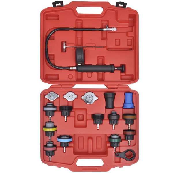 A.Z. MEISTERTEILE Kühlsystem Diagnose Satz 11247273 Dieses Kit hilft Ihnen, interne und externe Lecks im Kühlsystem zu finden. Es ermöglicht Ihnen, das Kühlmittel zu wechseln und das Kühlsystem des Fahrzeugs, einschließlich Wasserkühler, Heizungskühler und Kühlerdeckel, auf einfache und unkomplizierte Weise auf Lecks zu prüfen. Druckbereich: 0 - 2,5 bar mit Überdruckventil und Schnellkupplung
Kann aus Gründen der Qualitätssicherung nicht zurückgenommen werden!