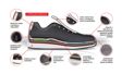 A.Z. MEISTERTEILE Safety footwear - Sports - AZ-MT Design 11249301 Gray-black flyknit upper, steel toe cap, flexible steel midsole, gel full length heel lift insole, size 37, 8.