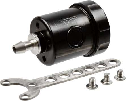 TRW Ausgleichsbehälter, Bremsflüss 202576 Material: Aluminium, Inhalt [ml]: 15, Farbe: schwarz Technische Information: Miniflüssigkeitsbehälter aus Aluminium 15ml
Material: Aluminium, Inhalt [ml]: 15, Farbe: schwarz, kleine Ausführung: