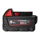 MILWAUKEE Machine tool battery 11277796 M18 B5-CR Redlithium Oil and Fat Ratron 5 AH and 18 V LI-Ion Battery 1.