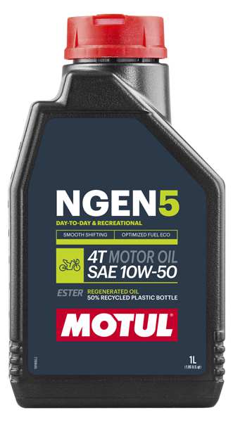 MOTUL Motorenöl (Motorrad) 11278272 NGen 5 10W-50 4T, 1L-Verpackung, API SM, Jaso MA2, Motortyp: Vier-Takt, geeignet für jede Art von Straßen- oder Feldmotor mit 4-Takt-Motor, integriertem Getriebe, nass oder trockener Kupplung.
Inhalt [Liter]: 1, Gebindeart: Flasche, Viskositätsklasse nach SAE: 10W-50, Spezifikation nach API: SP, Spezifikation nach JASO: MA2
Kann aus Gründen der Qualitätssicherung nicht zurückgenommen werden! 1.