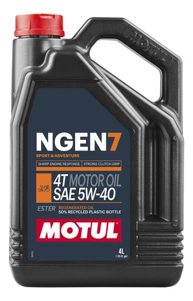 MOTUL Motorenöl (Motorrad) 11278265 NGen 7 5W-40 4T, 4L-Verpackung, API SN, Jaso MA2, Motortyp: Vier-Takt, geeignet für jede Hochleistungsstraße oder einen Feldmotor mit einem 4-Takt-Motor, integriertes Getriebe, nass oder trockener Kupplung.
Inhalt [Liter]: 4, Gebindeart: Kanister, Viskositätsklasse nach SAE: 5W-40, Spezifikation nach API: SP, Spezifikation nach JASO: MA2
Kann aus Gründen der Qualitätssicherung nicht zurückgenommen werden! 1.