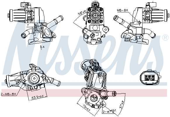 NISSENS EGR valve 11280379 Material: Aluminium, Number of pins: 6, Operating Mode: Electric, Supplementary Article/Info 2: with sensor, without vacuum bypass, without cable, with electronics Technical Information: FIRST FIT - Includes gaskets and O-rings when needed