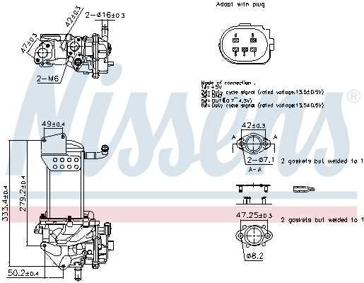 NISSENS EGR valve 11280384 Material: Steel, Number of pins: 5, Operating Mode: Electric, Supplementary Article/Info 2: with sensor, without vacuum bypass, without cable, with electronics Technical Information: FIRST FIT - Includes gaskets and O-rings when needed