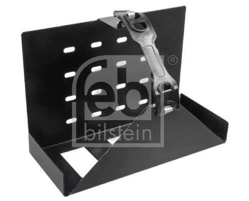 SWAG/FEBI Wheel chock bracket 11283353 Width [mm]: 314, Height [mm]: 235, Depth [mm]: 165, Colour: Black, Material: Sheet Steel 1.