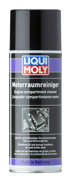 LIQUI-MOLY Motorreiniger 11297991 Das Reinigungsspray für Motor- und Motorräume, 400 ml, macht den Motorraum brillant sauber.
Gebindeart: Dose, Inhalt [ml]: 400
Kann aus Gründen der Qualitätssicherung nicht zurückgenommen werden!