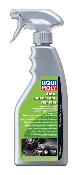 LIQUI-MOLY Reinigungsspray 11298019 Car Inspace -Reinigung, 500 ml, Reinigungsflüssigkeit für intensive, sanfte und schnelle Reinigung von Plastikelementen, Geweben und Geweben im Inneren des Fahrzeugs. Es entfernt ölige, fettige, Nikotin und andere Verunreinigungen mit tiefgreifender Gründlichkeit. Besonders geeignet zum Entfernen von Getränken, Süßigkeiten und Nikotinresten.
Gebindeart: Pumpsprühflasche, Inhalt [ml]: 500
Kann aus Gründen der Qualitätssicherung nicht zurückgenommen werden!