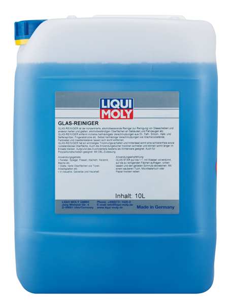 LIQUI-MOLY Glasreiniger 11298030 Glasreiniger, 10 l, konzentriert, alkoholbasierte Reinigerglasblätter, Gebäude, Fahrzeuge usw. Andere harte und glatte, alkoholresistente Oberflächen. Der Glasreiniger entfernt das hartnäckigste Öl, Fett, Silikon, Limeskale und Seifen, Fingerabdrücke usw. verursacht durch Verunreinigungen.
Inhalt [Liter]: 10, Gebindeart: Kanister
Kann aus Gründen der Qualitätssicherung nicht zurückgenommen werden!