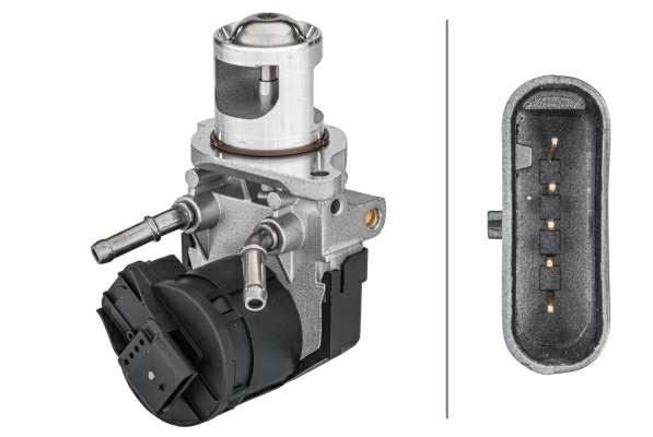 HELLA EGR valve 11299248 Supplementary Article/Supplementary Info: with seal, Operating Mode: Electric, Number of pins: 5, Assy./disassy. by qualified personnel required!: