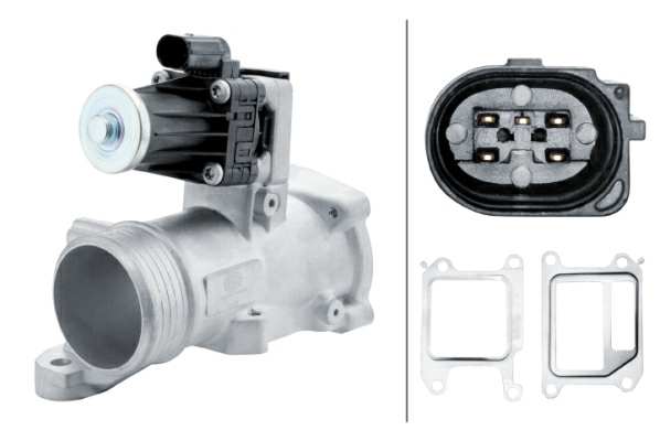 HELLA EGR valve 11299240 Operating Mode: Electric, Voltage [V]: 12, Number of pins: 5, Supplementary Article/Supplementary Info: with gaskets, Assy./disassy. by qualified personnel required!: